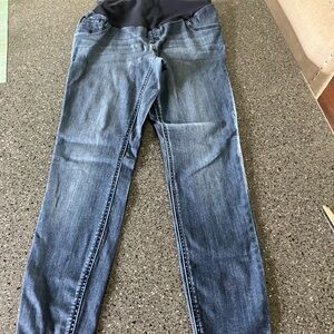 Indigo Blue Jeggings in Classic Blue with Subtle Fading